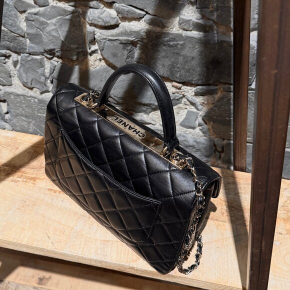 Chanel 2017 Black Medium Trendy Quilted Top Handle Shoulder Bag - Picture 8 of 16